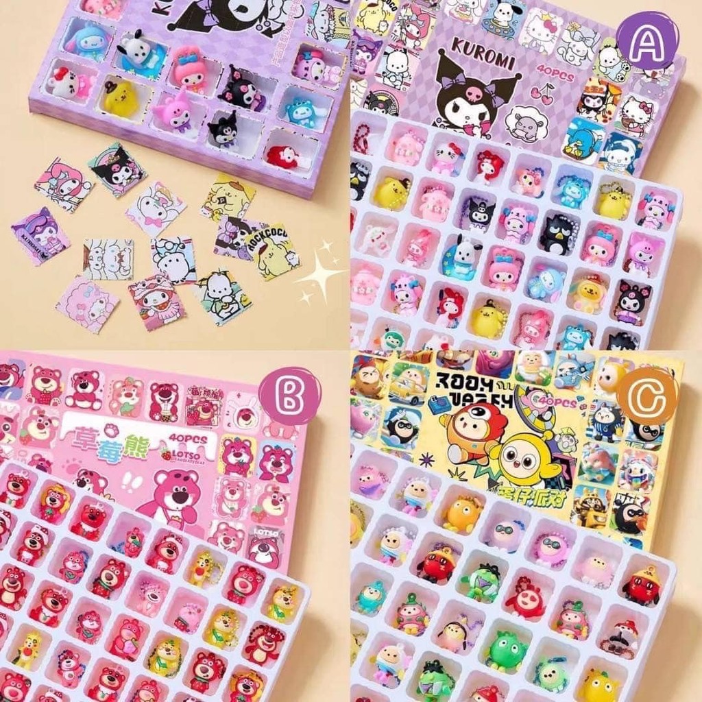 พร้อมส่งไทย ของเล่น DIY พวงกุญแจ 40ชิ้น Kuromi / Sanrio / ล็อตโซ่ Series Dong Dong Le Key Chain จี้การ์ตูน ห้อยกระเป๋า