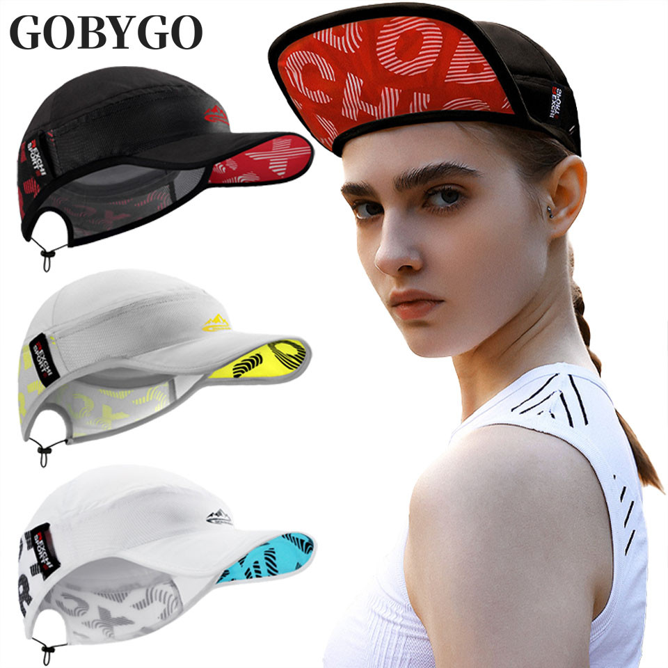 Gobygo UPF50+ หมวกปีนเขากีฬากลางแจ้งครีมกันแดดป้องกันรังสียูวีแห้งเร็วหมวกบังแดดระบายอากาศ