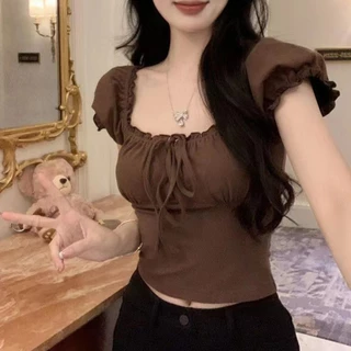 เดรสคอเหลี่ยมแขนยาวใหม่ ดูดี กระชับและเหมาะสำหรับฤดูใบไม้ผลิ