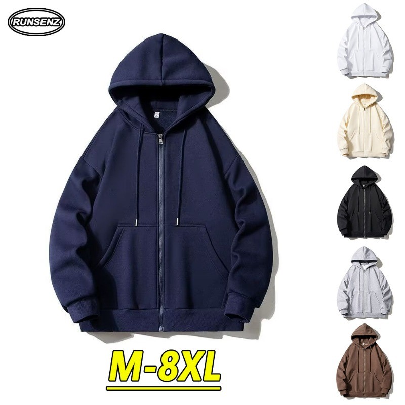 M-8xl เกาหลี Basic Hoodie ผู้ชายผู้หญิง Plus ขนาดเสื้อกันหนาวฤดูใบไม้ร่วงหนาความร้อน Pullover Top Unisex
