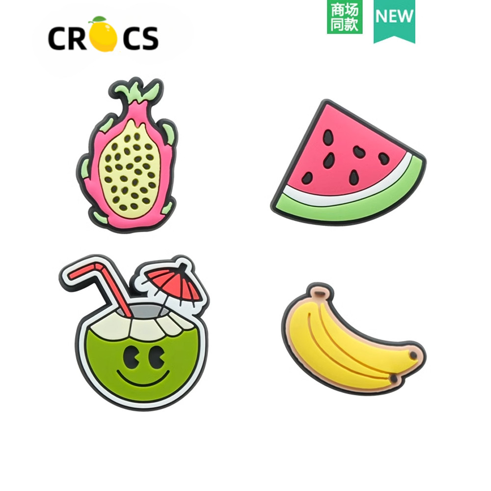 Crocs jibbitz charms crocs รองเท้าอุปกรณ์เสริม High-End Sense รองเท้าหัวเข็มขัดอุปกรณ์เสริมการ์ตูนแตงโมกล้วยรองเท้าดอกไม้เหมาะสําหรับ crocs