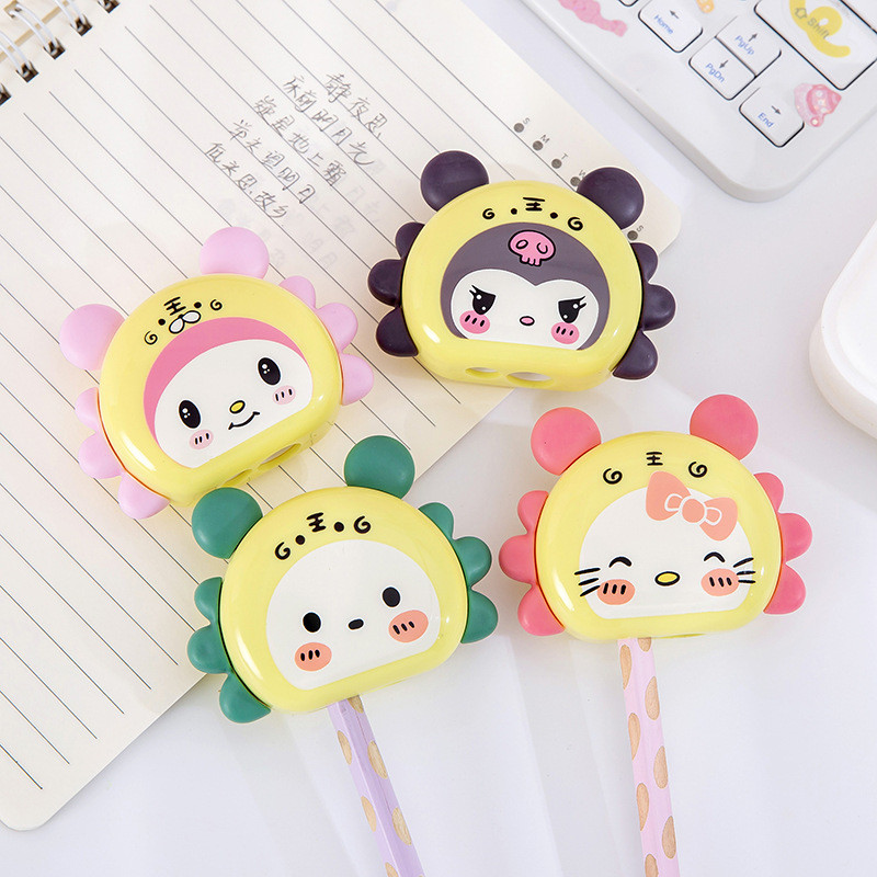 กบเหลาดินสอ แบบพกพา รูปสัตว์น่ารัก ลายการ์ตูน 3D