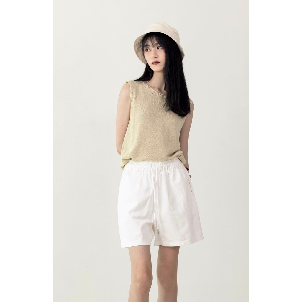 KIANA ELASTIC JOGGER SHORTS [สีขาว]