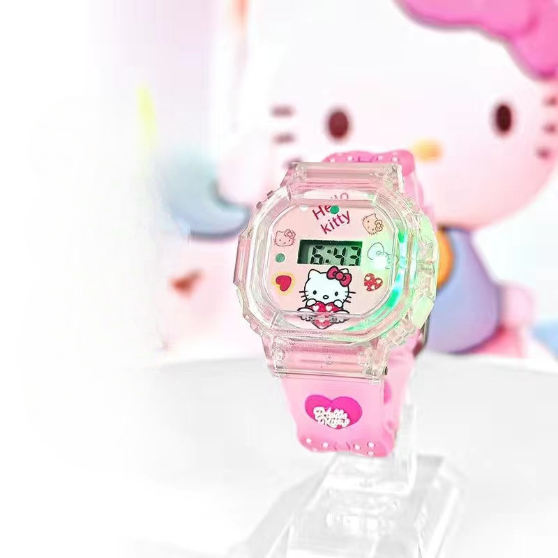 Sanrio Kuromi นาฬิกา Led สําหรับเด็กเด็กผู้หญิงการ์ตูนน่ารัก Melody Light เพลงคุณภาพสูงนาฬิกาดิจิตอลสําหรับเด็กของขวัญวันเกิด
