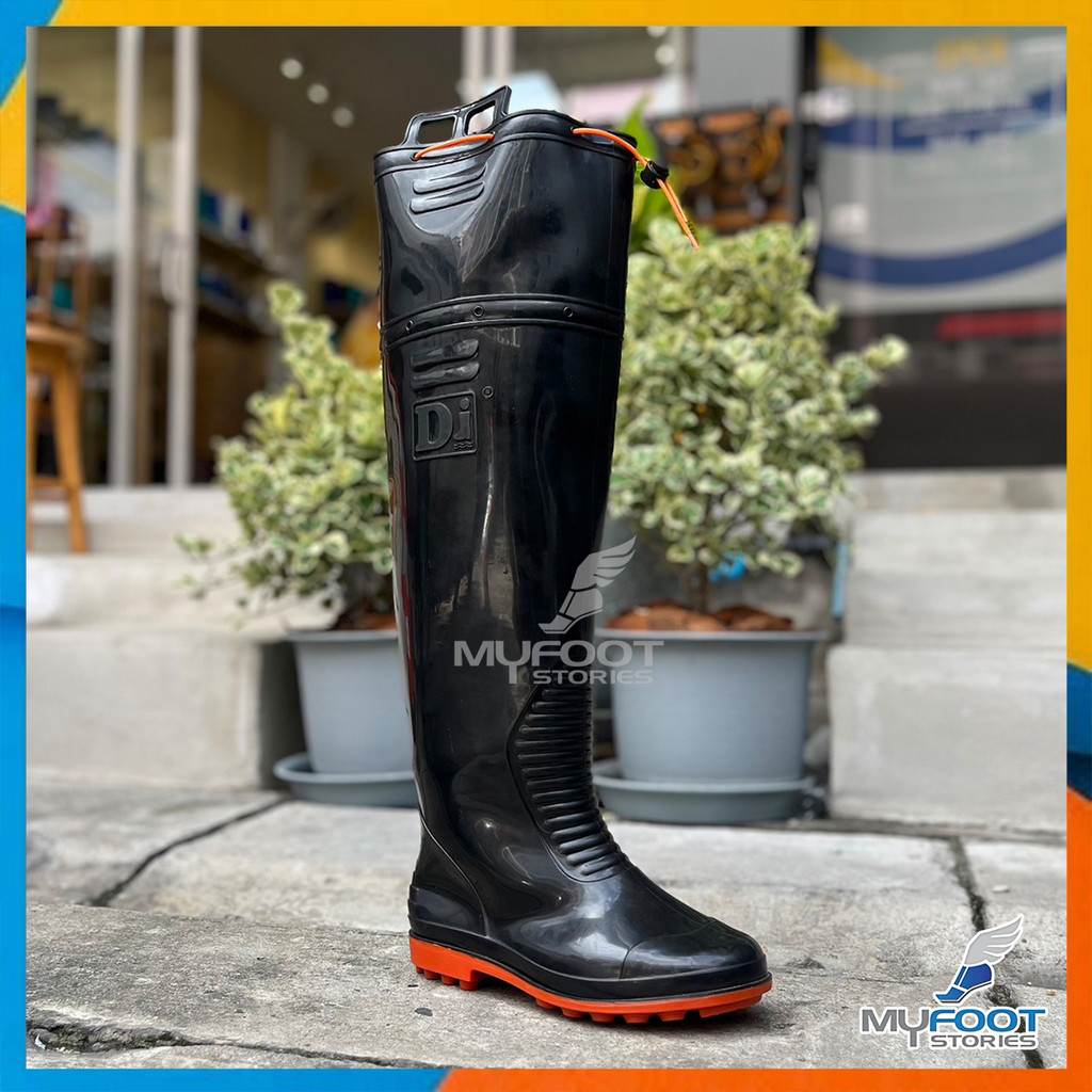 รองเท้าบูทกันน้ำ บูทดำพื้นส้ม รุ่น 2420 สูงพิเศษ สูง 24 นิ้ว ลุยน้ำท่วม ทำนา ทำไร่ - รูปที่ 2