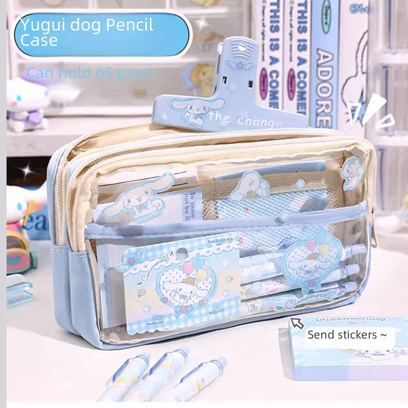 New Product#Cinnamoroll Babycinnamoroll Pencil Case Transparent Large Capacity Stationery Case Girl Children for Pupils Stationery BoxinsJapanese Style Gao Yan8wu