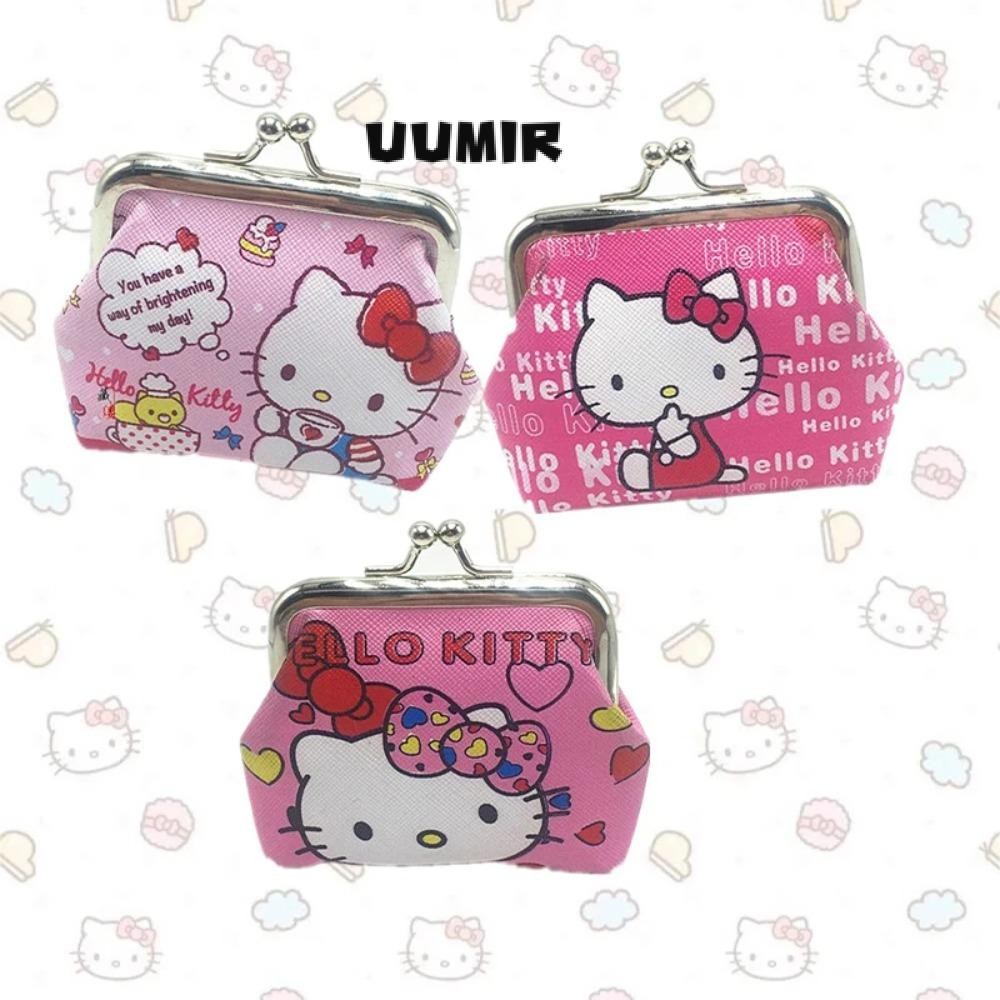 UUMIR SANRIO กระเป๋าใส่เหรียญลายการ์ตูน,กระเป๋าสตางค์ขนาดเล็ก ซานริโอ,ของขวัญวันหยุด ความคิดสร้างสรรค์ น่ารัก กระเป๋าคิตตี้หญิง