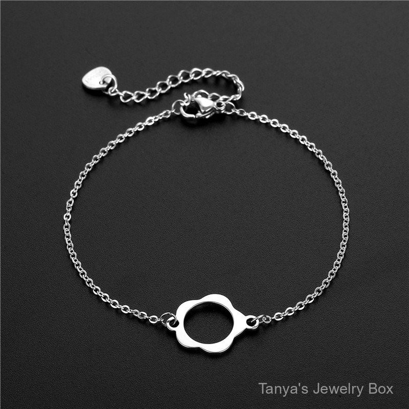 0901-YWMM Cold Style Flower Bracelet Popular Stainless Steel Hollow Small Flower Bracelet Titanium S