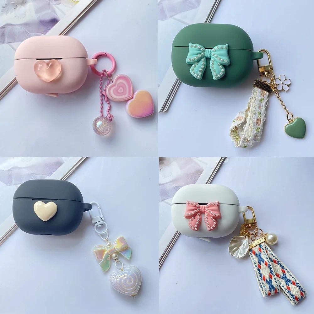 สําหรับ Redmi Buds 6 lite / 6 Play / 6Active Case ดอกไม้น่ารักซิลิโคนหูฟังพร้อมพวงกุญแจอุปกรณ์เสริม BoxRedmi Buds 6 Play