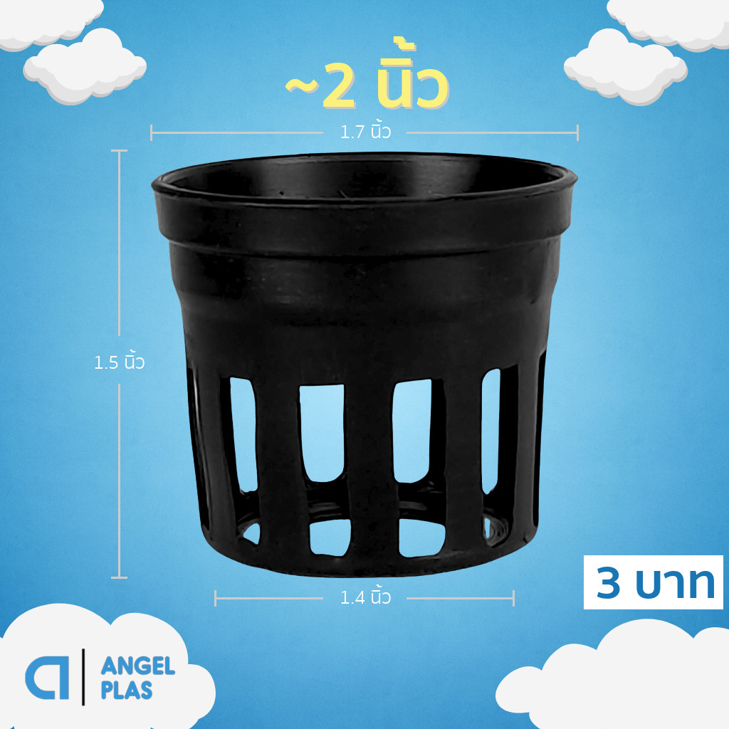 กระถาง กระถางกล้วยไม้ กลม 1 1.7 นิ้ว Bundle 100 ใบ
