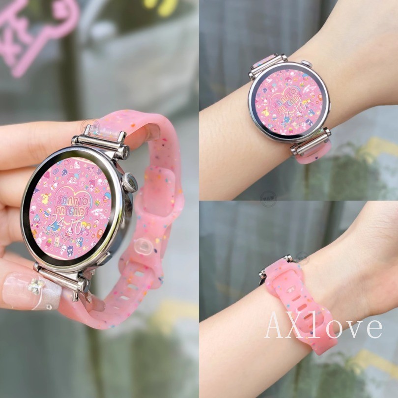 18 มม.20 มม.22 มม.Candy สีซิลิโคนสําหรับ Samsung Galaxy Watch 7 6 5 4 สําหรับ 44 มม.40 มม.สร้อยข้อมือสําหรับ Huawei GT4 3 GT2 Pro สายกีฬา