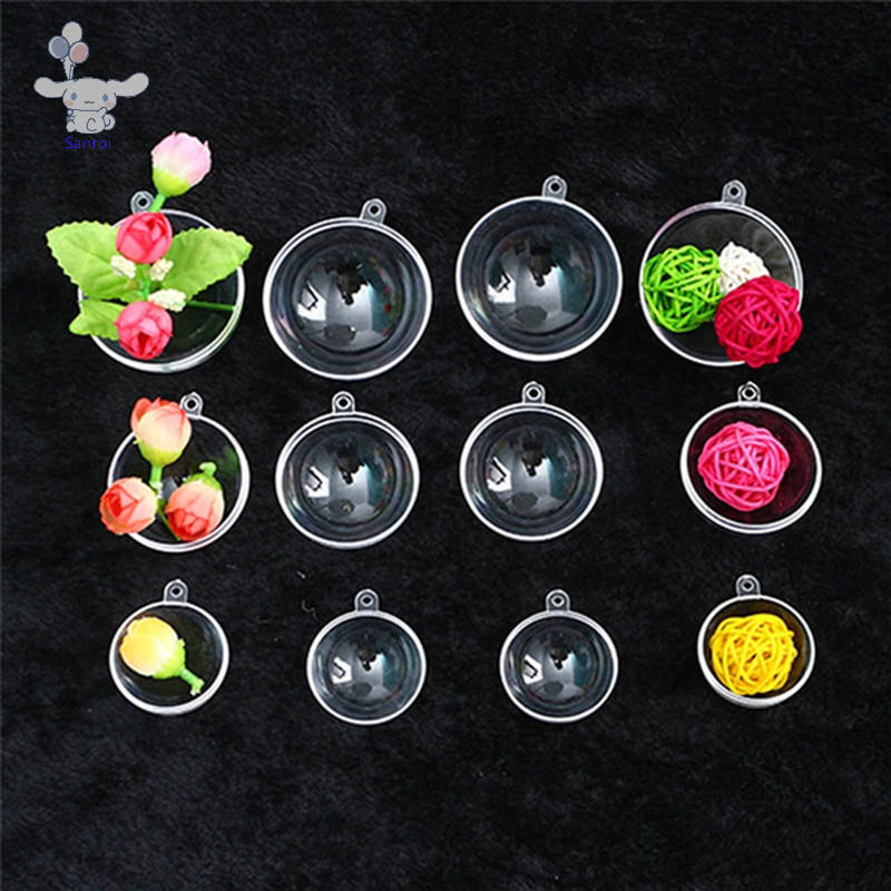 [San] ลูกบอลตกแต่งคริสต์มาสพลาสติกเปิดโปร่งใส Bauble เครื่องประดับของขวัญกล่องของขวัญ POP