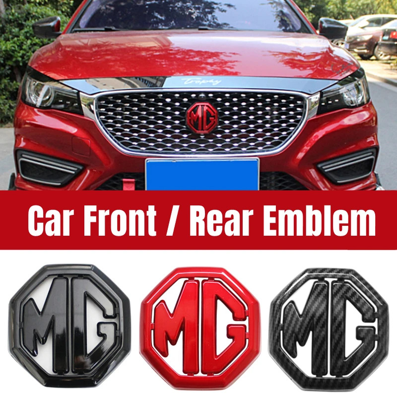 2pcs ABS รถด้านหน้า Grille Emblem ด้านหลัง Badge โลโก้สติกเกอร์สําหรับ Morris โรงรถ MG MG5 MG6 PRO ZS HS