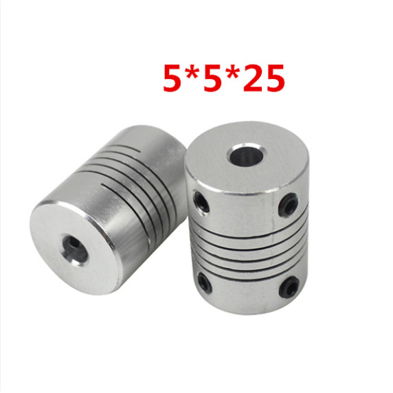 2pcs Stepper Motor อลูมิเนียม Z แกนข้อต่อแบบยืดหยุ่น Coupler ข้อต่อเพลา 5x5x25 มม.5 มม.*5 มม.*25 มม.
