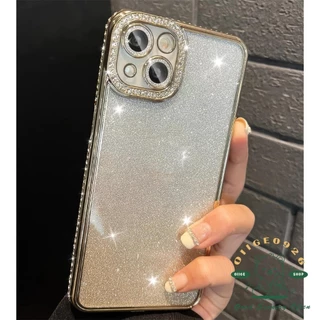 เคส iphone16 ชุบเพชรเคสโทรศัพท์ iphone16 Pro Max 15 14 13 12 11 เคสสําหรับเคส iPhone ซิลิโคนนุ่ม TPU กันกระแทก