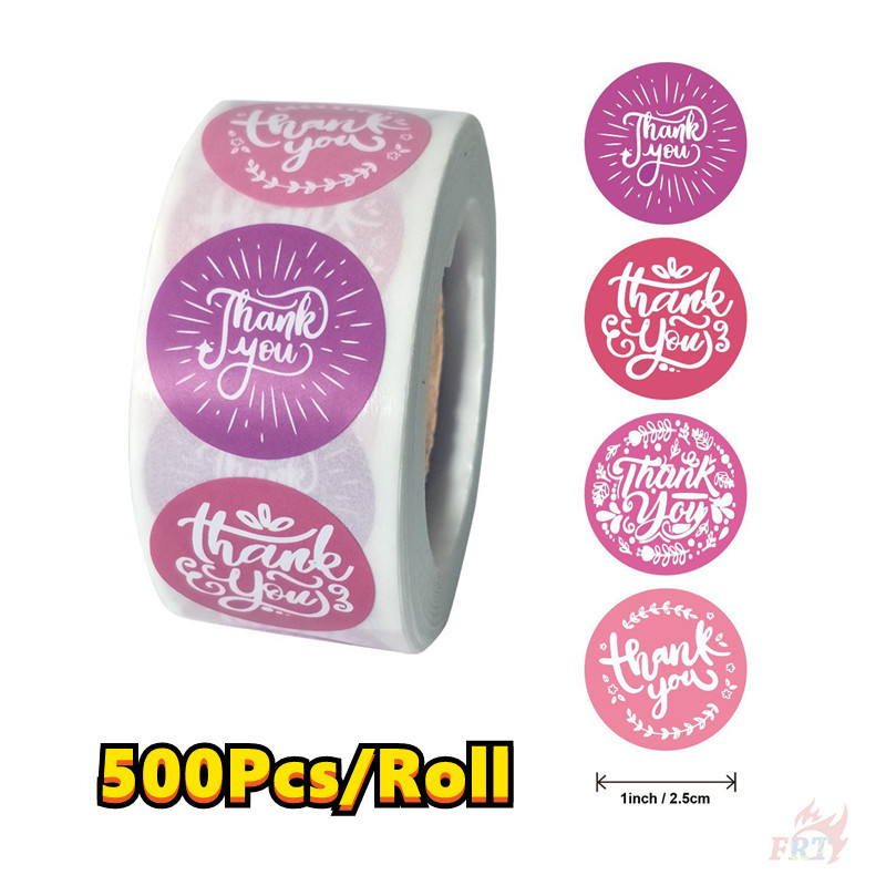 กุหลาบแดงขอบคุณ . สติ๊กเกอร์รางวัลเด็ก 500 ชิ้น/ม้วน DIY ไดอารี่ Scrapbooking ป้ายซีล Decals