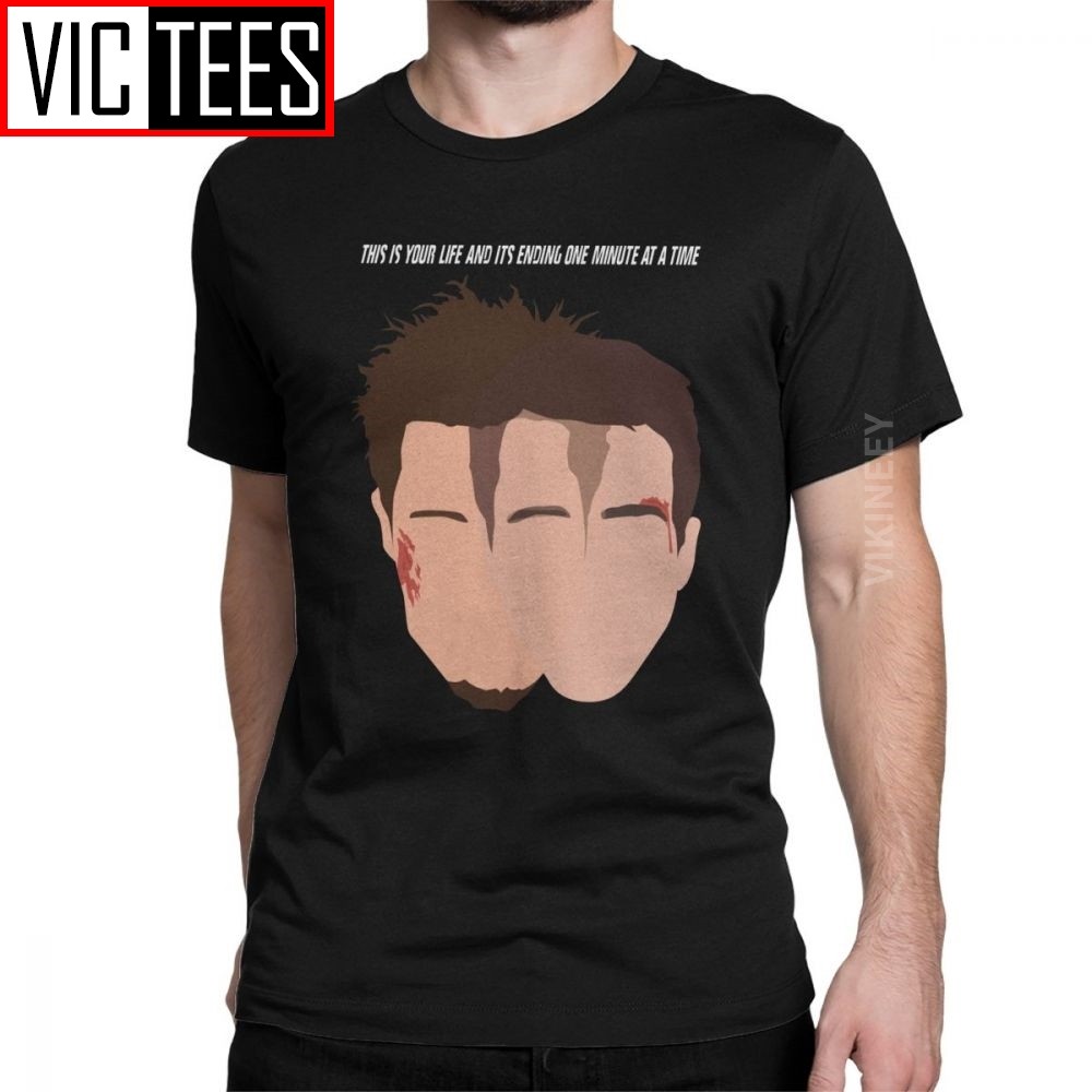 Imagine Fight Club T เสื้อสําหรับชายผ้าฝ้าย Casual Tshirt Tyler Rule Carter สบู่ภาพยนตร์ Camisas Hom