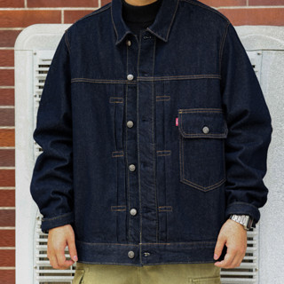 ญี่ปุ่นย้อนยุคพายุไรเดอร์แจ็คเก็ตยีนส์ผู้ชายสีน้ําเงินเข้ม อ…