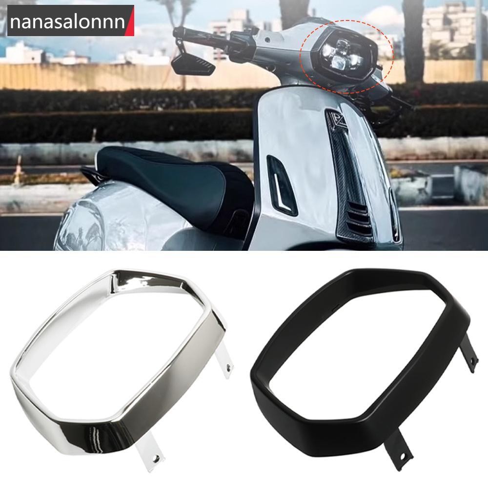 Nanasn| ไฟหน้ารถจักรยานยนต์ไฟ Guard Cover ป้องกันตาราง Matte สีดํา Silvery สําหรับ VESPA 150 Sprint 
