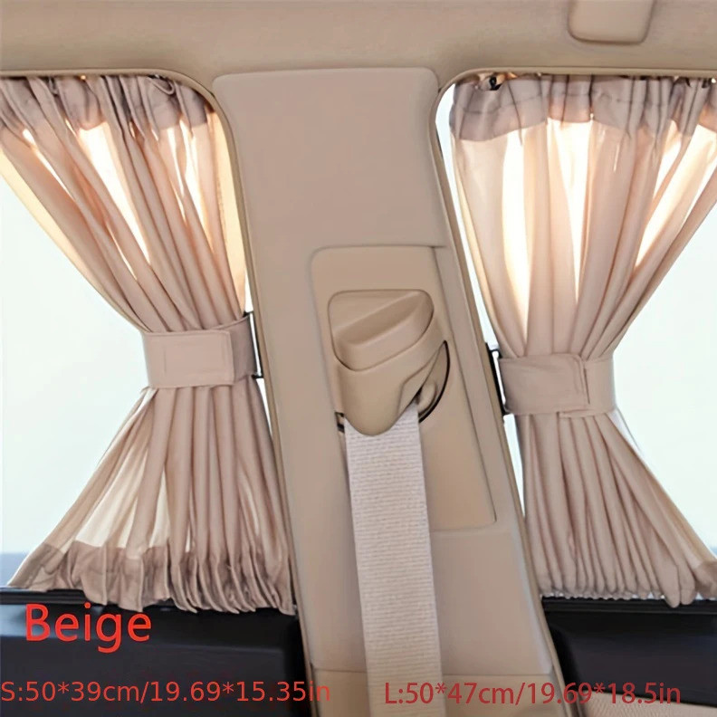 2pcs Universal รถ Sun Shade ด้านข้างหน้าต่างผ้าม่านอัตโนมัติพับ Uv ป้องกันสีดําผ้า Sun Visor ผ้าม่านรถ-Styling