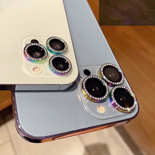 แหวนโลหะ ป้องกันเลนส์กล้อง ประดับกลิตเตอร์ พร้อมกระจกนิรภัย …