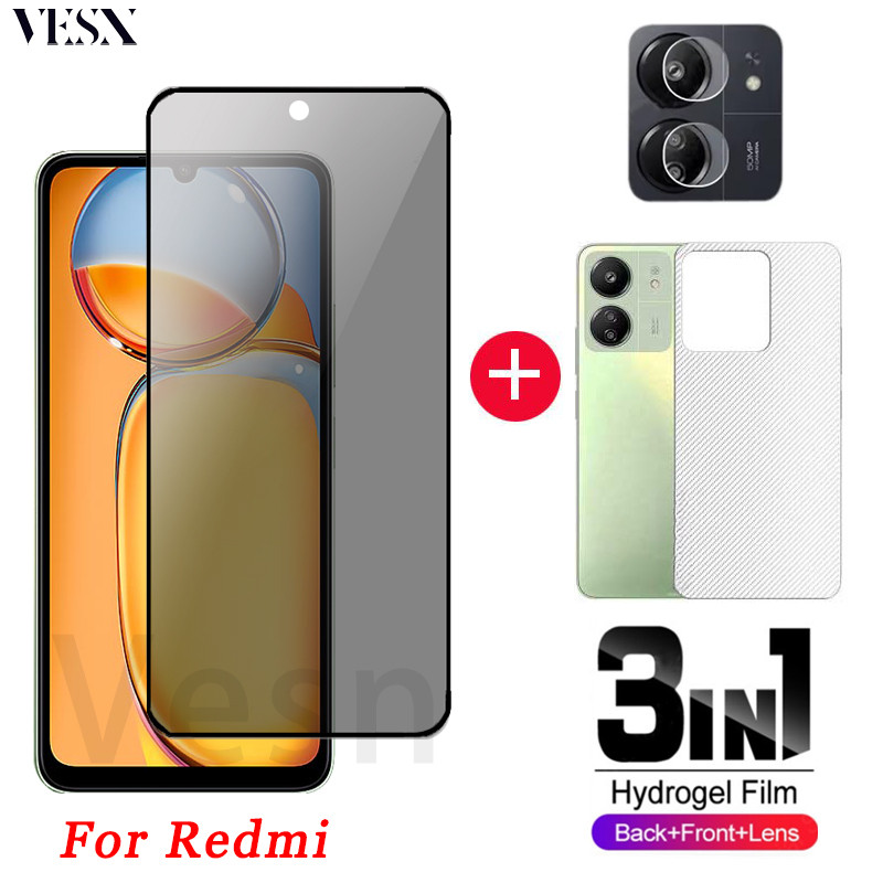 ฟิล์มกระจก ใช้สำหรับ กันเสือก ป้องกันคนมอง แบบเต็มจอ Redmi 13C 12 12C 11A 10 10C 10A 9 9T 9A 9C 8 8A A3 A3x A2 A2+ A1 A1+ Plus 4G 5G 2024