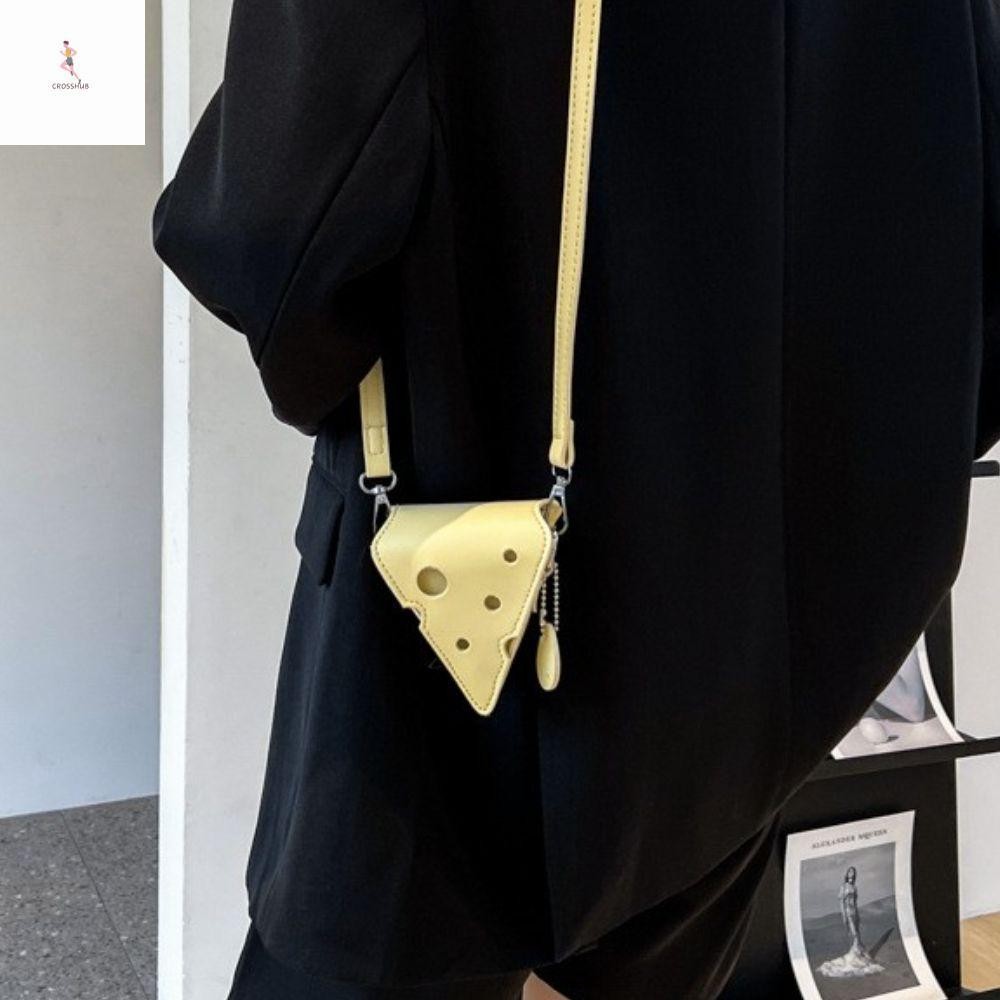 Cross ผู้หญิง Crossbody กระเป๋าสามเหลี่ยมสาวกระเป๋าถือกระเป๋าลําลองหูฟังลิปสติกเหรียญกระเป๋า