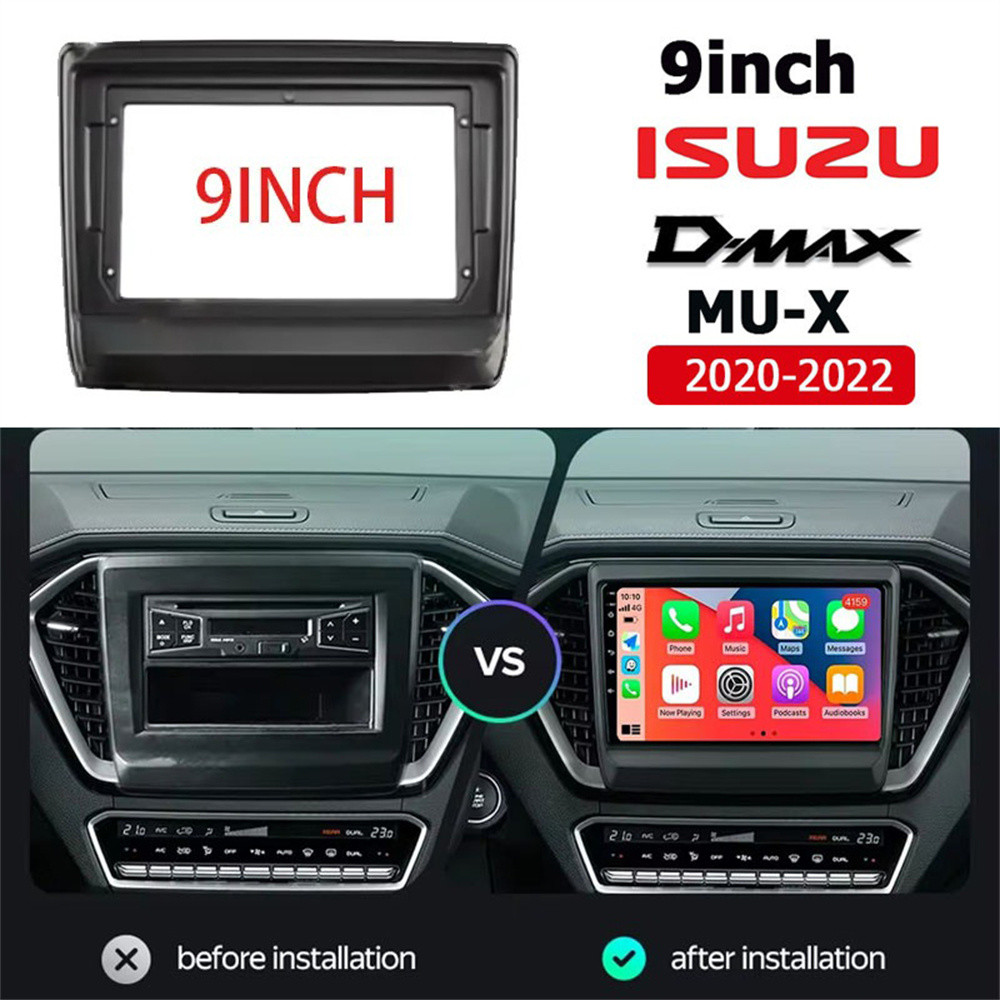 9 นิ้วรถ DVD กรอบเสียง Fitting Adaptor Dash Trim ชุด Facia แผงสําหรับ Isuzu D-Max Dmax 2020- 2022 An