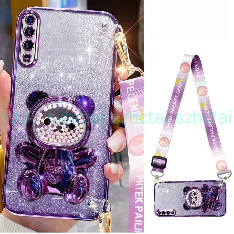 เคส Huawei P30 Lite P40 P60 Pro Honor 10 Lite 8X 70 90 X7B X8B X9B X6A X7A X8A X9A สายรัดข้อมือยาวสไตล์พร้อมที่ยึดยึดหมีลูกปัดสีสันสดใสเคสโทรศัพท์ tpu แบบนุ่มหรูหรา เคสโทรศัพท์ Huawei P30 Lite P40 P60 Pro Honor 10 Lite 8X 70 90 X7B X8B X9B X6A X7A X8A X9A