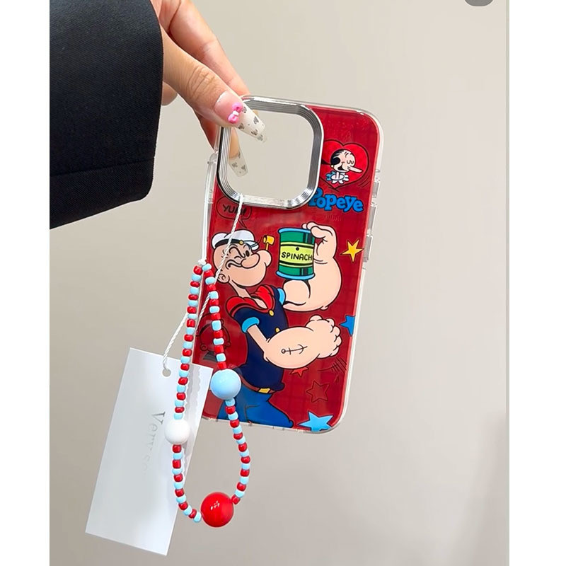 [G-Plus Studio] [iPhone16] สายรัดข้อมือ Popeye Electroplating เหมาะสําหรับเคสโทรศัพท์ iPhone16promax