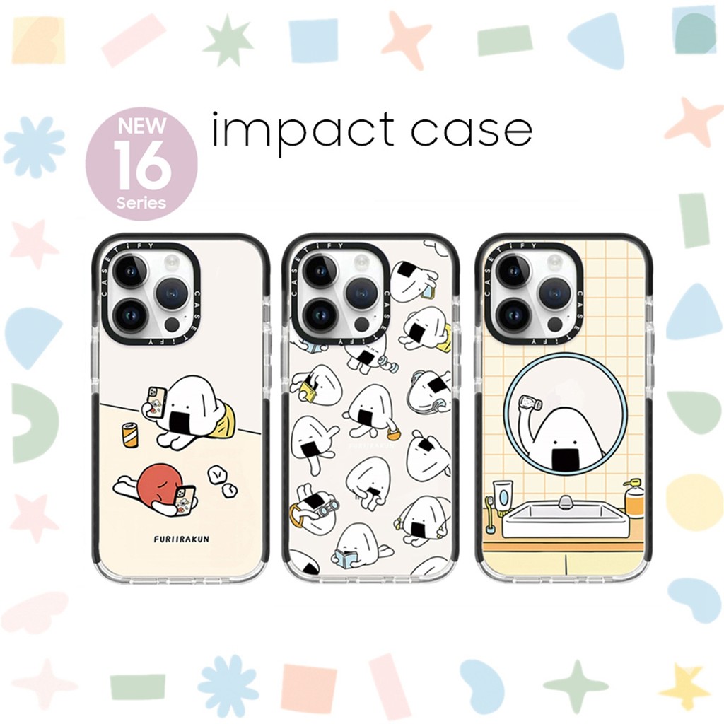 Casetify Sushi Onigiri Day to Day by Furiirakun Soft Silicone TPU Case Cover For iPhone 16 11 12 13 Mini 14 15 7 8 Plus Pro X XS XR Max SE 2020 Casing