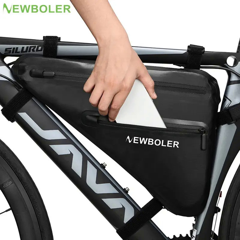 NEWBOLER Large Bicycle Triangle Bag Bike Frame Front Tube Bag Waterproof Cycling Bag Pannier Ebike T