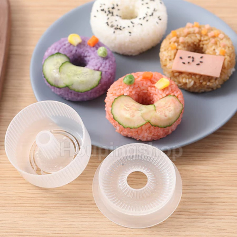 โดนัทรูปร่างรูปแบบรอบไม่ติดซูชิ Bento Maker DIY Easy Rice Ball กดแม่พิมพ์ครัวเครื่องมือ