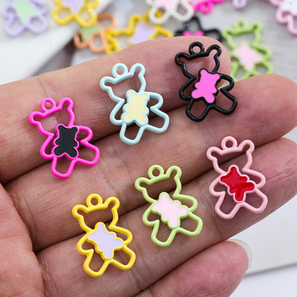 5-20ชิ้นที่มีสีสันทาสีโลหะผสมสังกะสีกุทัณฑ์หัวใจสัตว์รูปร่างหลวมลูกปัดสําหรับ ทําเอง สร้อยข้อมือต่างหูเครื่องประดับทําอุปกรณ์เสริ