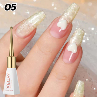 สีเจล6 ชิ้น ด้าย ยาทาเล็บหอยมุก สีทาเล็บเจล เชลล์ด้ายเล็บเจล กาวส่องไฟ Uv Led