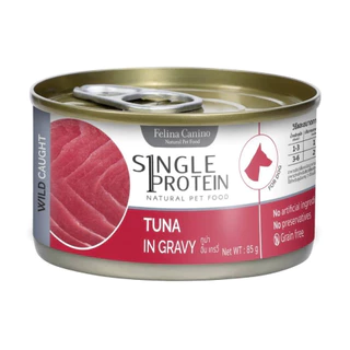 [6/12 กระป๋อง] Felina Canino อาหารเปียกสุนัข Single Protein เนื้อเน้นๆ ไม่เติมเกลือ ขนาด 85 กรัม