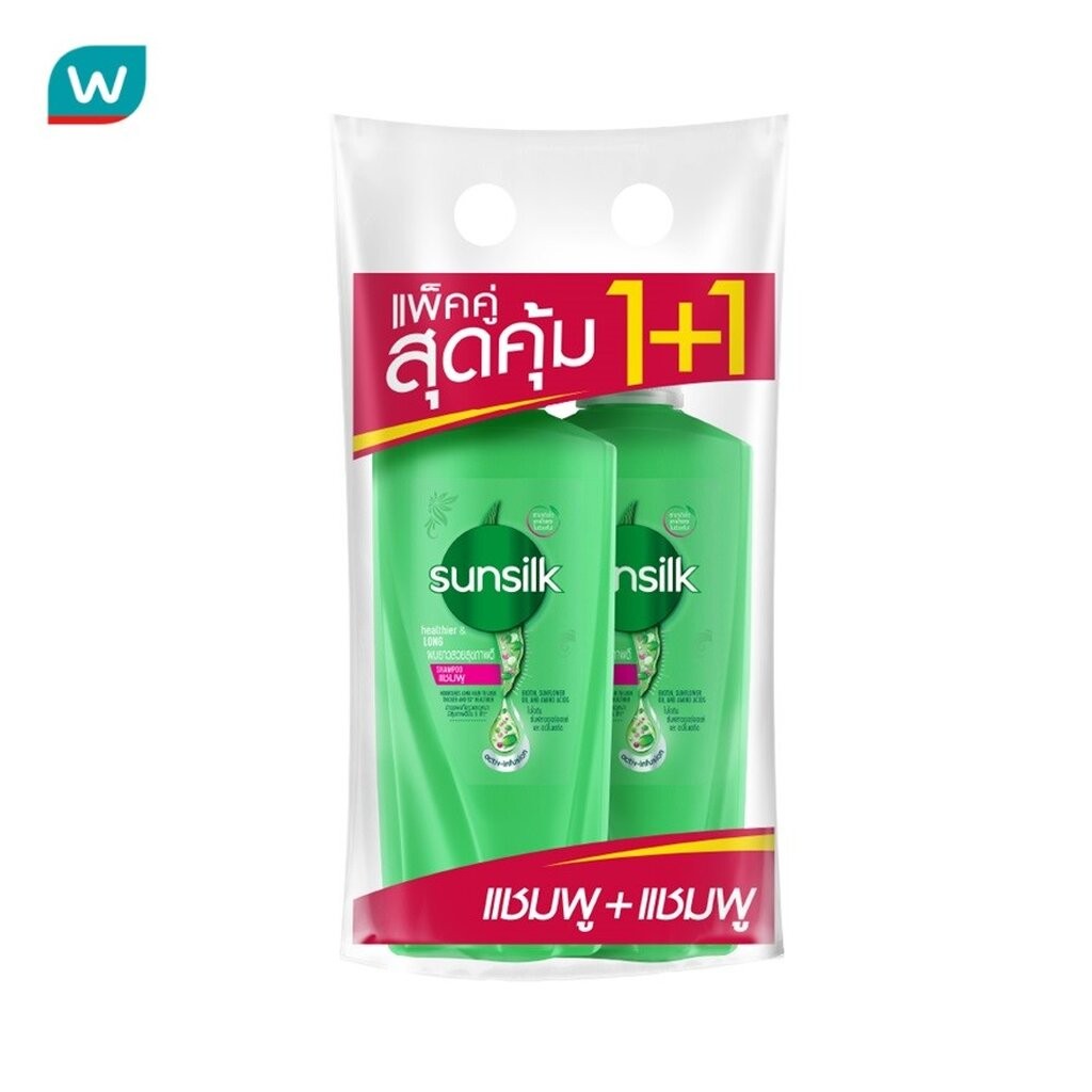 Sunsilk ซันซิล แชมพู เฮลธีเออร์ แอนด์ ลอง แอคทีฟ-อินฟิวส์ชั่น 325 มล.แพ็คคู่