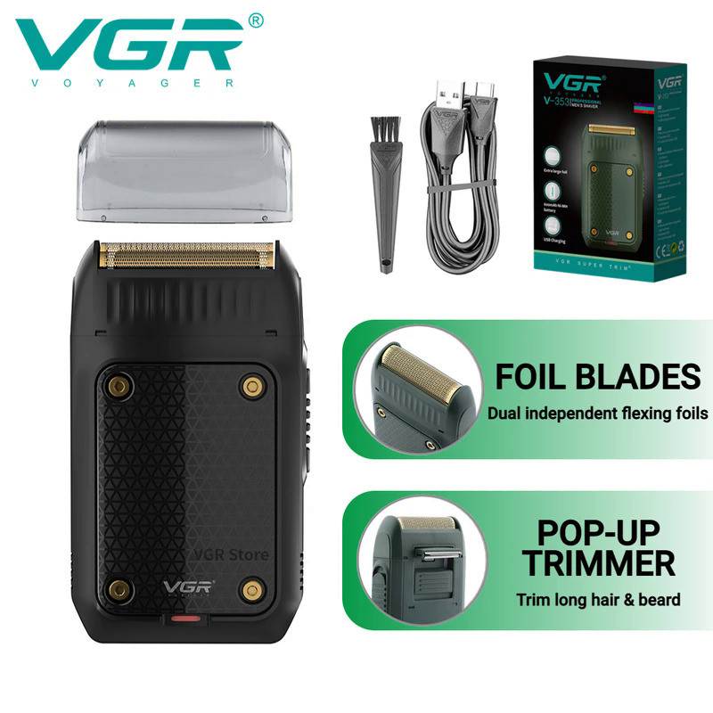 VGR Professional Men's Razor Electric Shaver Mini Beard Trimmer Shaving Machine Foil Blade Pop-up Tr