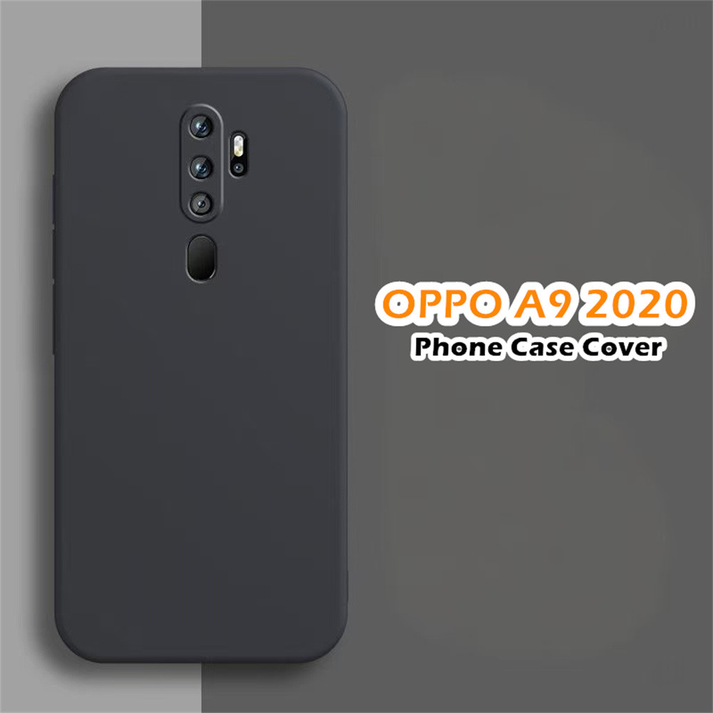 สําหรับ OPPO A9 2020 ฝาครอบซิลิโคนเต็มรูปแบบ Easy Classic Simple สีทึบ Live-action เคสโทรศัพท์ฝาครอบ - รูปที่ 7