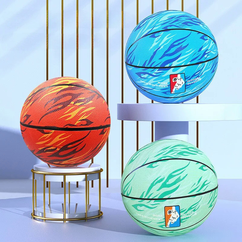 Rubber Basketball Outdoor Indoor Kid Entertainment Play Game Basketball Needle Inflate Ball Teen Adu