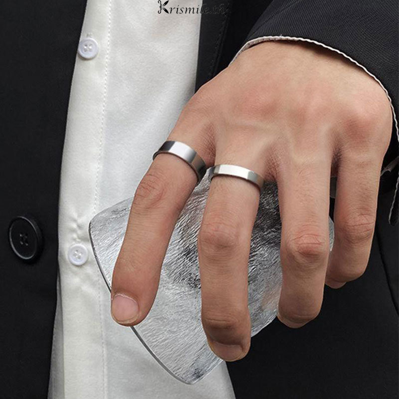 COD-ในไทย💖พื้นผิวเรียบ Simple Prime Ring แหวนแฟชั่นอารมณ์ แหวนคู่รักอเนกประสงค์-Kri