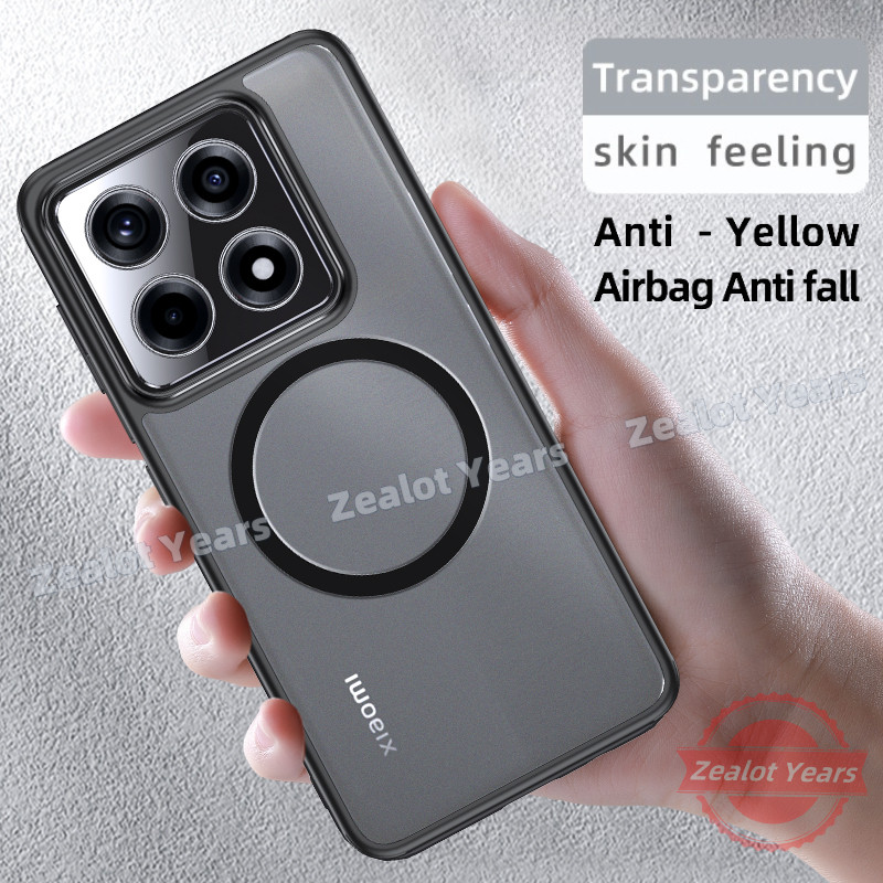ปลอกสําหรับ Xiaomi Mi 14T Pro 5G 14TPro เกราะคริสตัลน้ําแข็งเคสแม่เหล็กใส Transprent Anti Fall ฝาครอบกันกระแทก