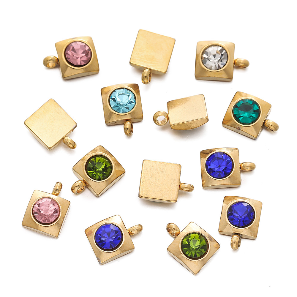 St. kunkka จี้สแตนเลส 2 ชิ้น รูปทรงต่างๆ สร้อยคอจี้เพชรสําหรับเครื่องประดับ DIY