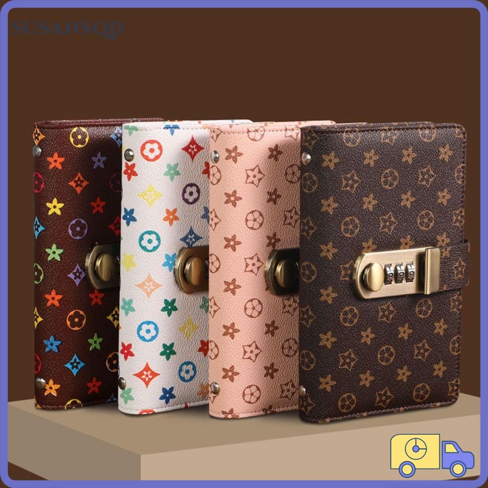 Susansqd Mini Binder Saving Challenge, พร้อมรหัสผ่านล็อคขนาดใหญ่ความจุ 100 ซองเงิน Saving Challenge, ตลกประหยัดเงิน PU Reusable Saving แผ่นเด็ก