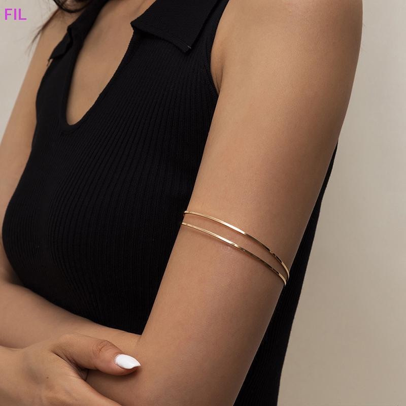FIL Punk Armlet ปรับ Upper Arm Cuff กําไลข้อมือ Minimalist Armband Arm Bracelet