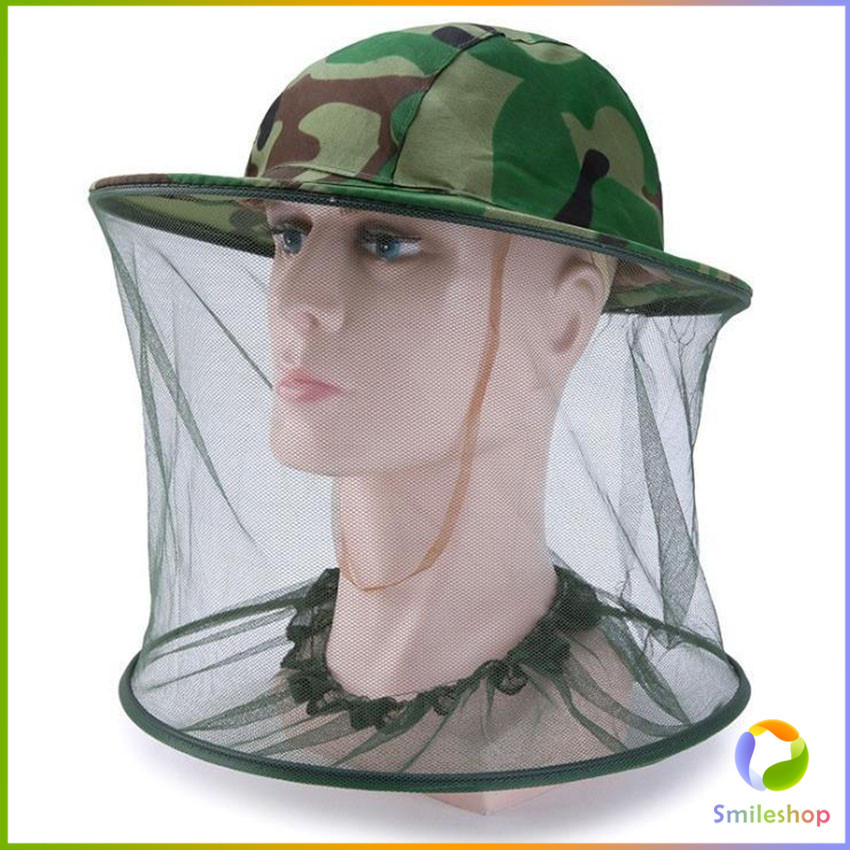 Smileshop หมวกปีกกว้างกันแมลง หมวกมุ้งเดินป่า Insect hat
