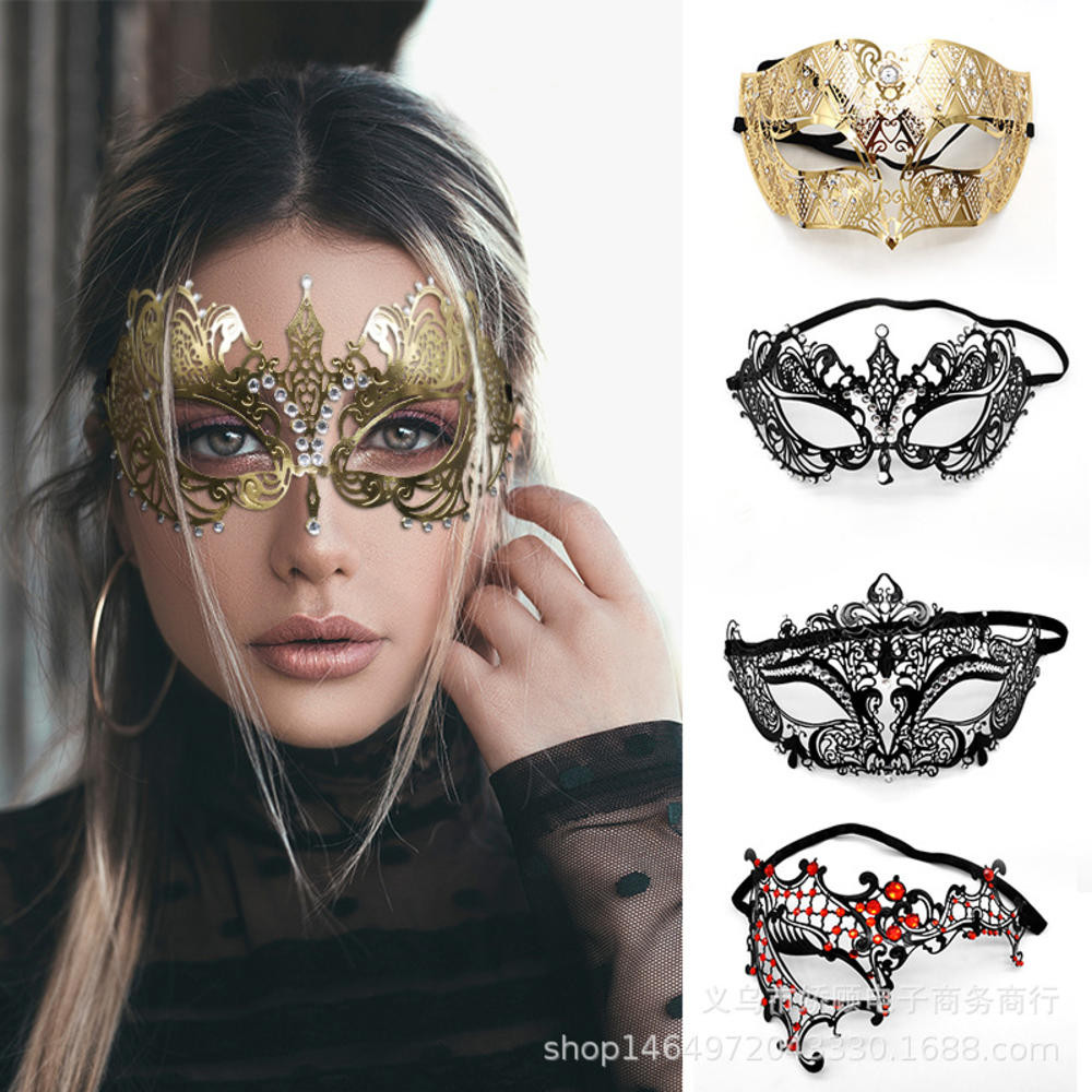 หน้ากากสวมหน้ากากสําหรับผู้หญิง Rhinestone เงา Venetian Party Prom Ball หน้ากากโลหะโรมันหน้ากากกรีก & Venetian โลหะผู้หญิงหน้ากากสําหรับ Mascarade Ball Mardi Gras ฮาโลวีน