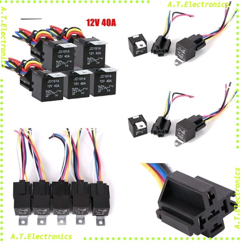 [ พร้อมปลั๊ก ] รีเลย์ 12vและ24v รีเลย์ 5 ขา / รีเลย์ 4 ขา [ ทนกระแสสูง 40A ] relay 12v​24v relay 5 ขา 40Aพร้อมทุกวันค่ะ