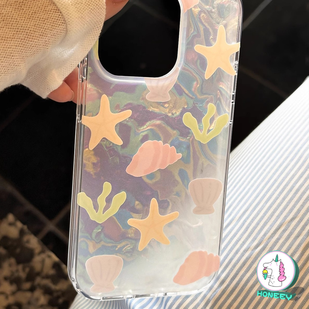 Ins สี Graffiti เลเซอร์เคสโทรศัพท์สําหรับ IPhone 11 15 16 Pro Max 13 14 12 Promax 16plus XR XS Max 7Plus 8Plus กันกระแทก Soft TPU ปกหลัง