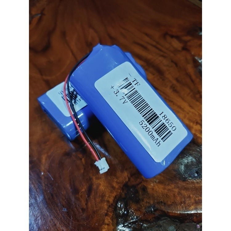 แบตเตอรี่ 18650 1ก้อน 3.7v 3600mah พร้อมแผ่นป้องกัน สายไฟหัวโมเลค2พิน